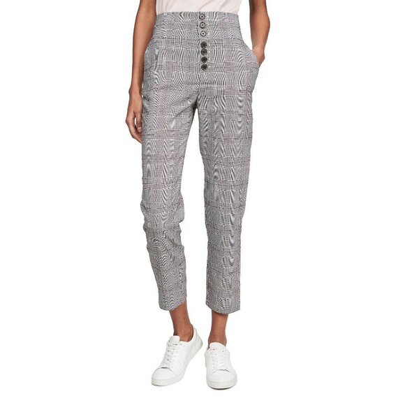 NWT Joie high waisted plaid houndstooth trouser pants, 6 - Picture 11 of 14